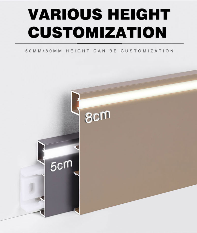 Modern Style metal skirting  Sockelleiste aus Metall im modernen Stil