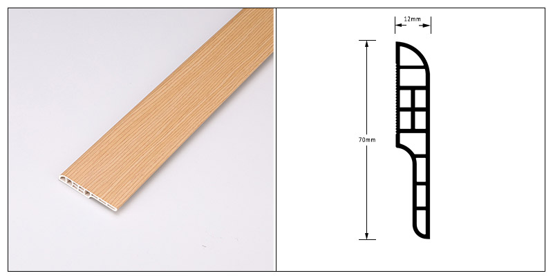 70*12mm SPC Bullnose Sockelleiste