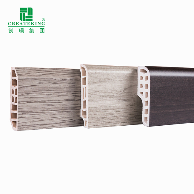 China-Lieferant, einfache Installation, PVC-Wandleiste mit Holzmaserung