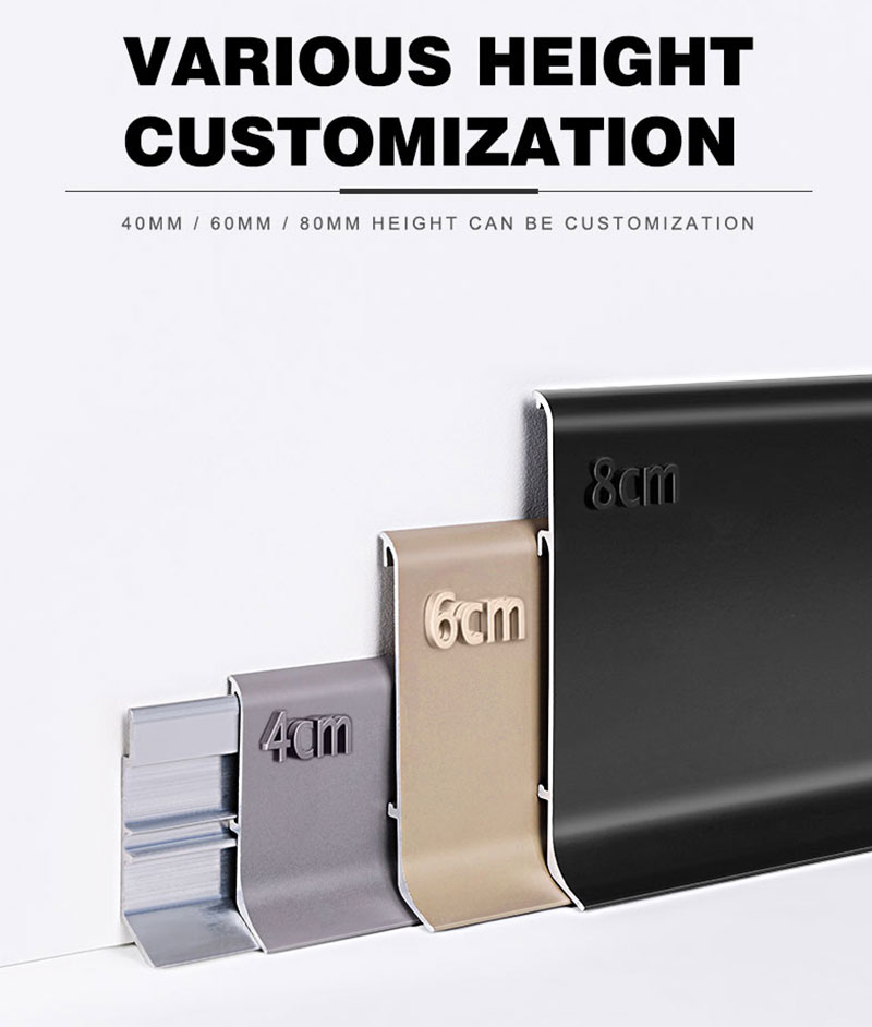 Luxuri&ouml;se Sockelleiste aus Metall 