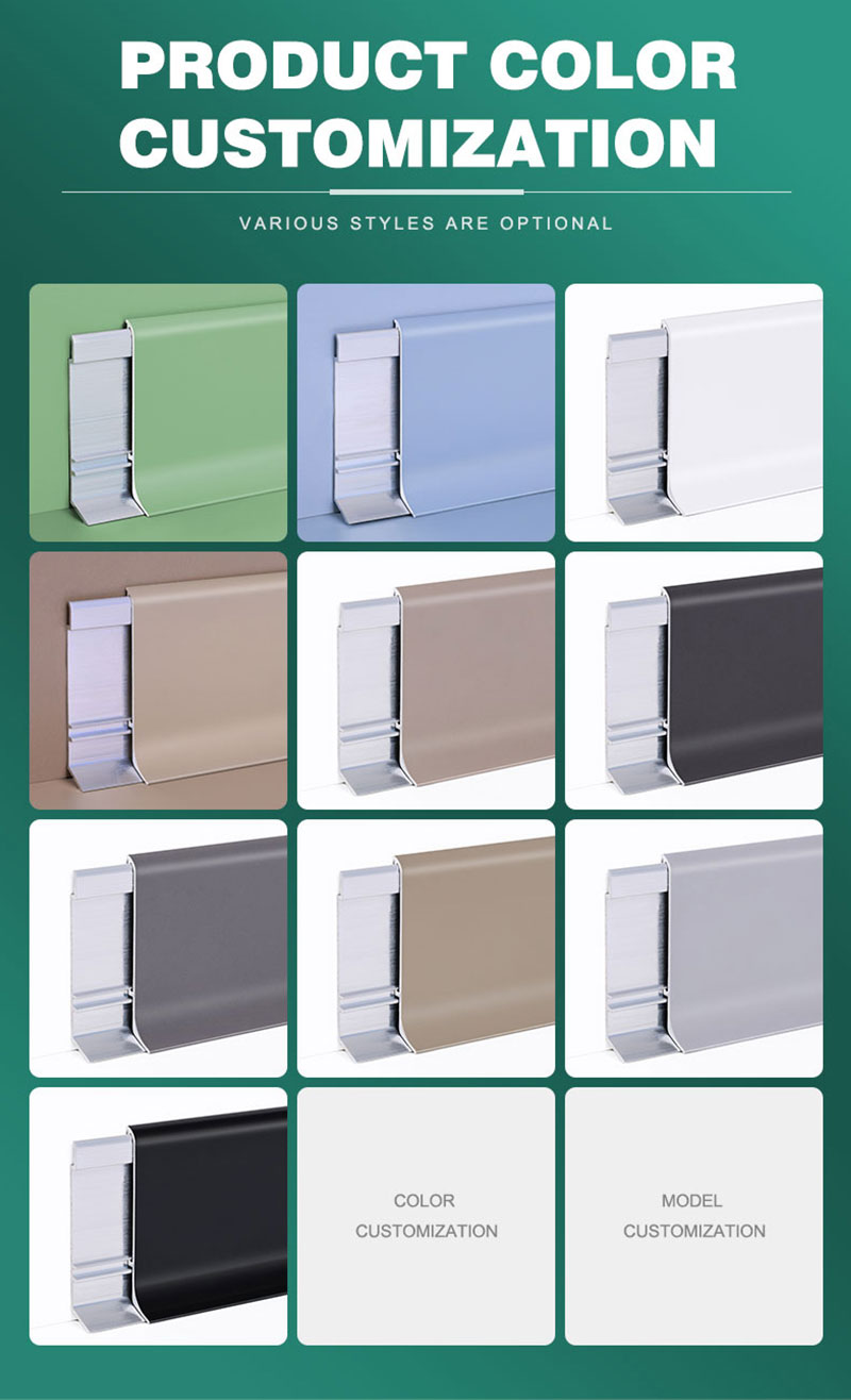 60 * 10 mm Aluminium-Bodensockelleisten