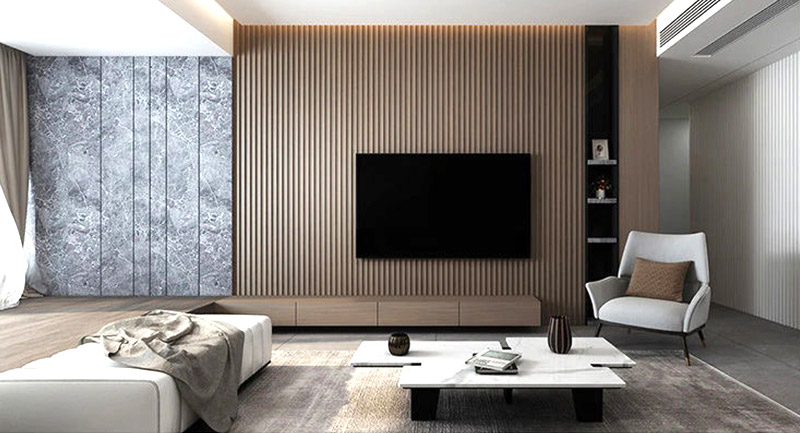 Innen geriffelte Holzplatte