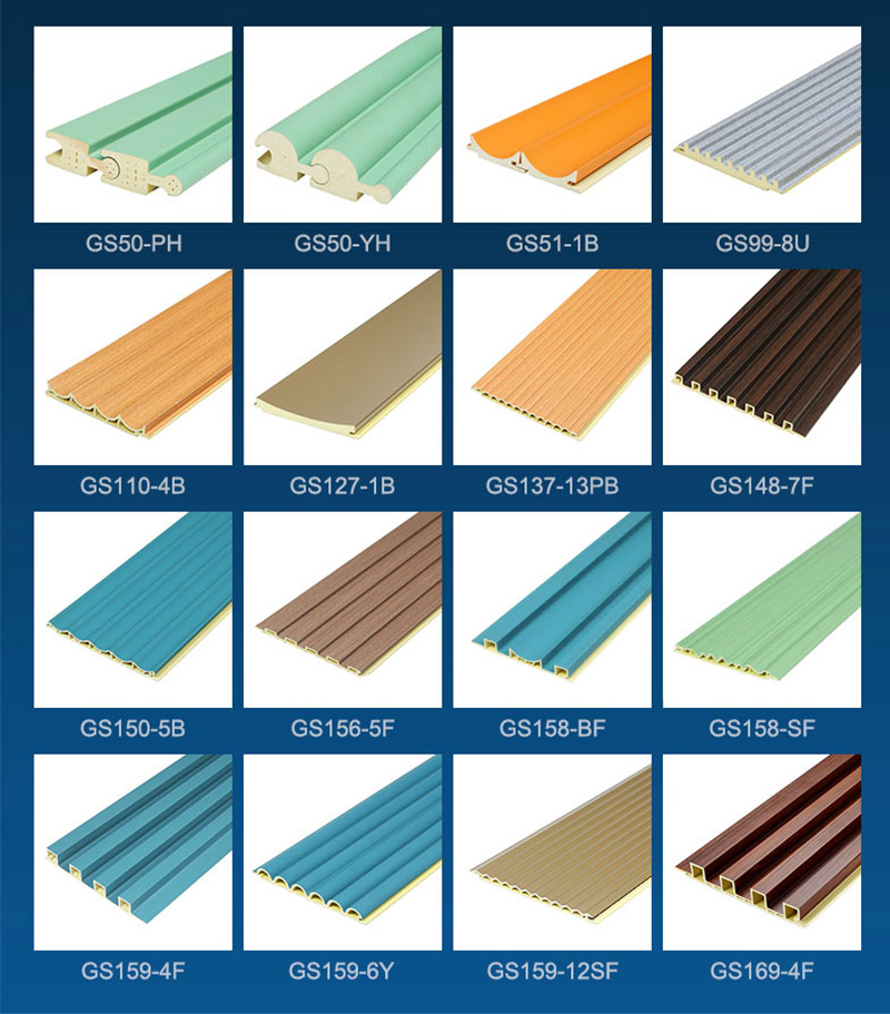 Verschiedene Gr&ouml;&szlig;en. Geriffelte Wandverkleidung