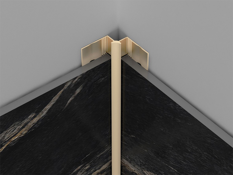 Einfache Installation. Inneneckfliesenverkleidung