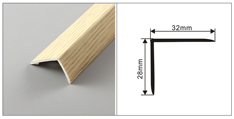 32 * 28 mm L-f&ouml;rmiger PVC-Massivholzbodeneckenschutz