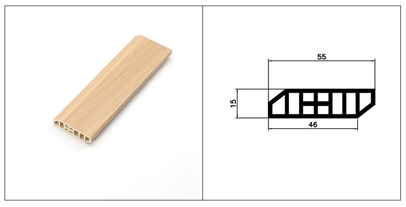 55 * 15 mm PVC-Sockelleisten