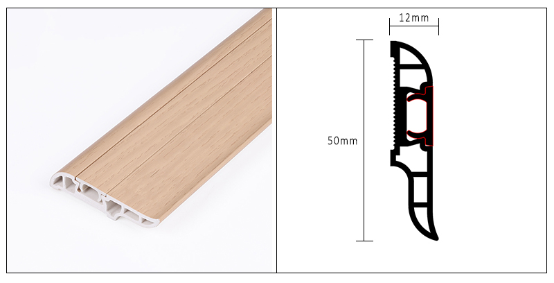 50 * 12 mm PVC-Fu&szlig;leiste mit versteckten N&auml;geln