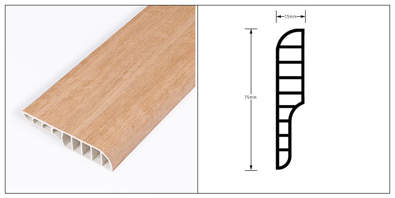 75 * 15 mm PVC-Bleistift-Sockelleiste