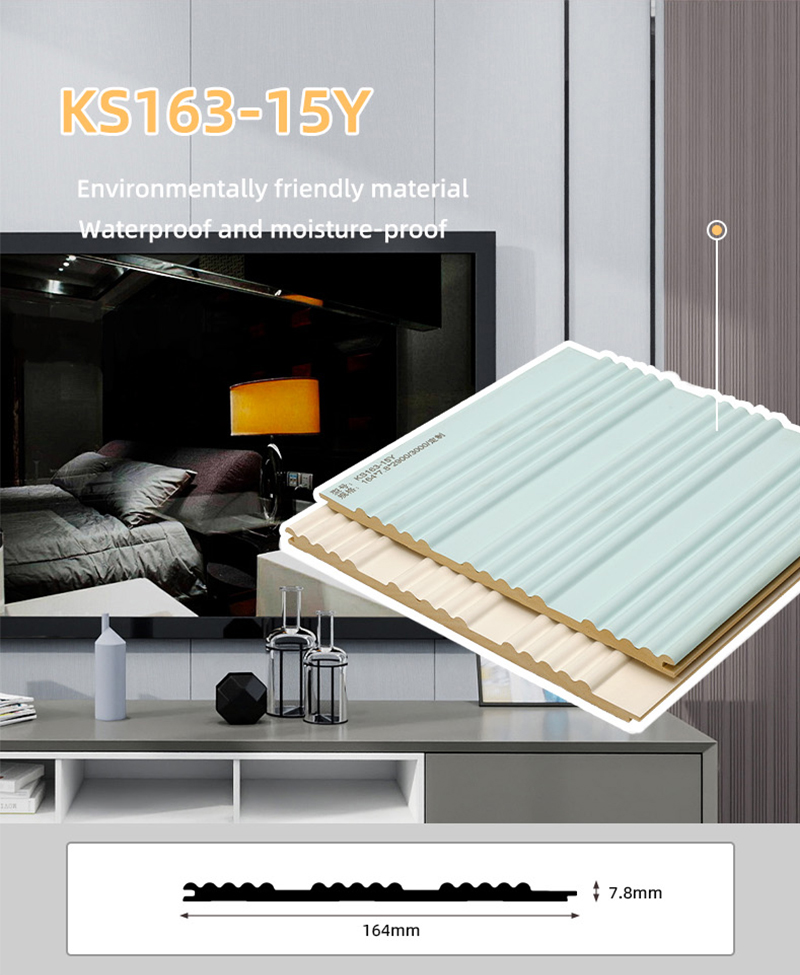 164 * 7,8 mm gebogenes massives geriffeltes Wandpaneel