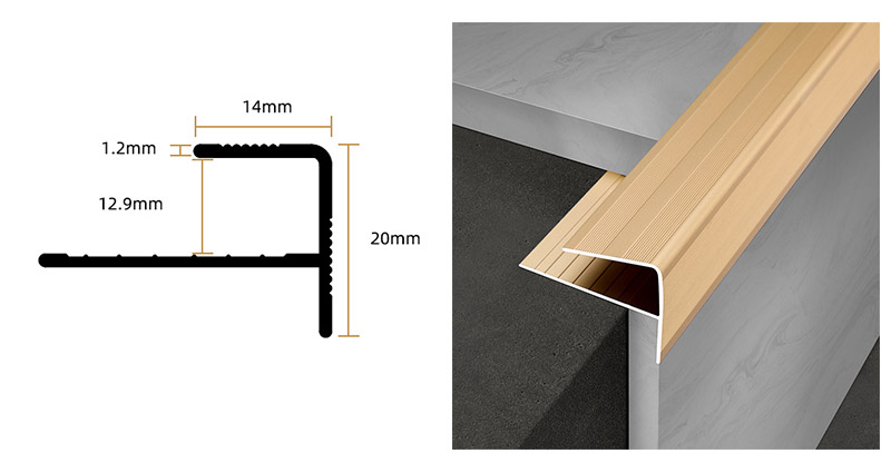 Rutschfeste Treppenkanten aus Aluminium