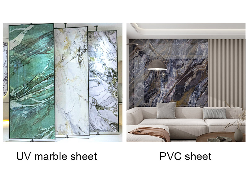 Was ist besser, UV -Marmorblatt oder PVC -Blatt?
