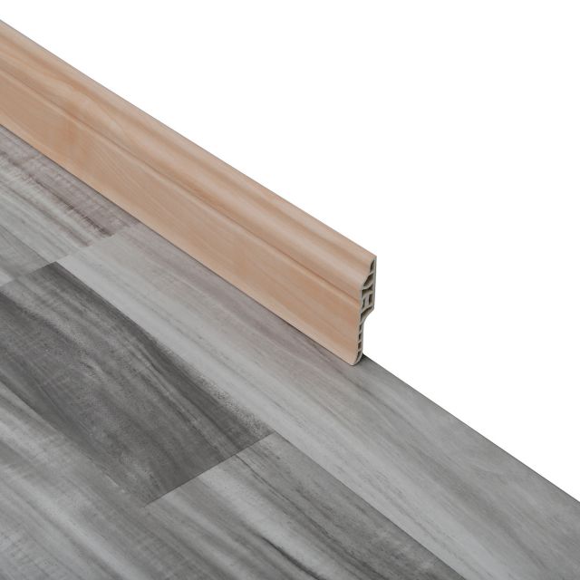 68 mm hohe, wasserdichte Holzmaserungsoberfläche, PVC-Boden, PVC-Sockelleiste-SDF68
