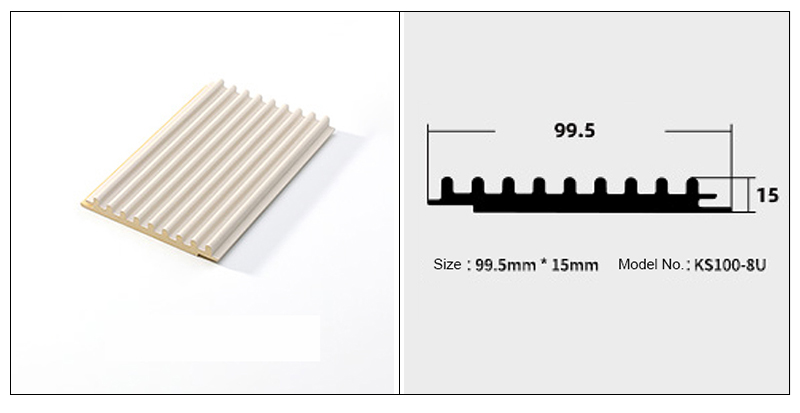 99,5 * 15 mm halbrunde, massiv geriffelte Wandpaneele