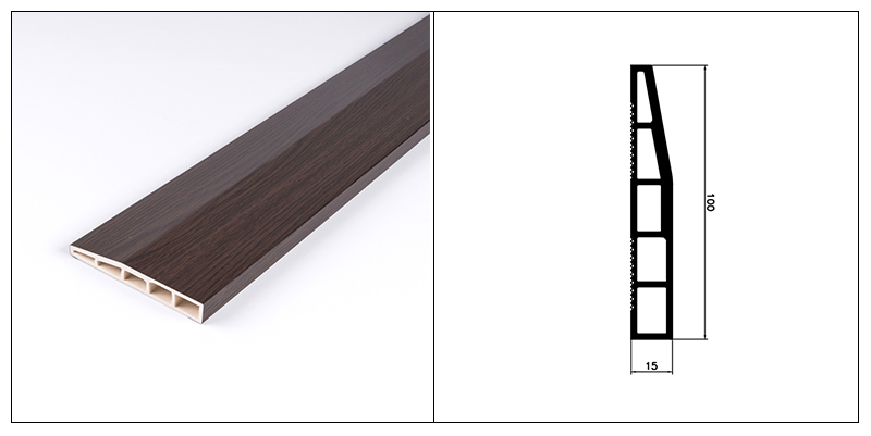 100 x 15 mm abgeschr&auml;gte PVC-Sockelleiste