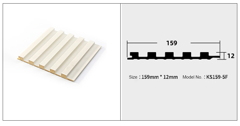 159 x 12 mm gro&szlig;e geriffelte Massivwandpaneele mit Holzmaserung