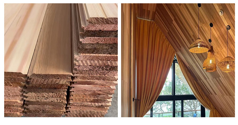 Verkleidung aus Zedernholz