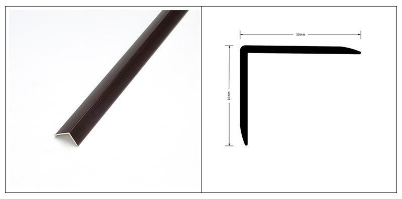 30 * 25 mm L-f&ouml;rmige PVC-Bodenkantenstreifen aus Massivholz