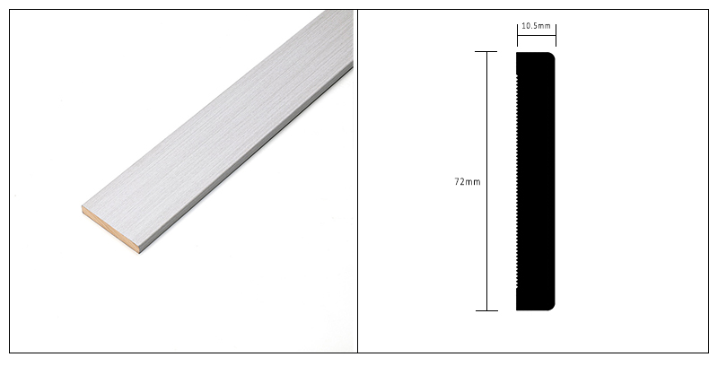 72 * 10,5 mm Massivholz-Sockelleiste
