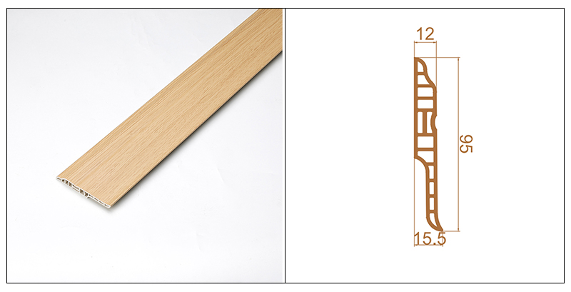 95 * 15,5 mm PVC-Lammzungen-Sockelleiste