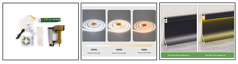 50*9mm LED-Aluminium-Sockelleiste