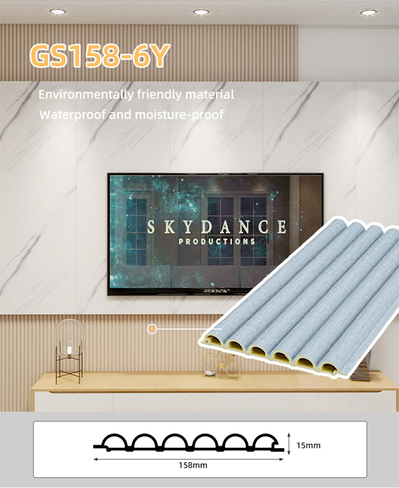 158 * 15 mm halbkreisf&ouml;rmiges WPC-Wandpaneel