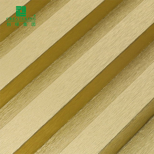 155*17mm metallisches Gold geriffeltes Wandpaneel