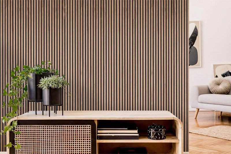 Wandpaneele aus Holzlamellen