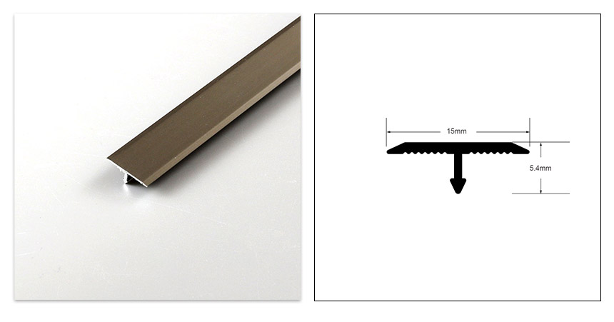 T-f&ouml;rmiger Aluminium-Boden&uuml;bergangsstreifen