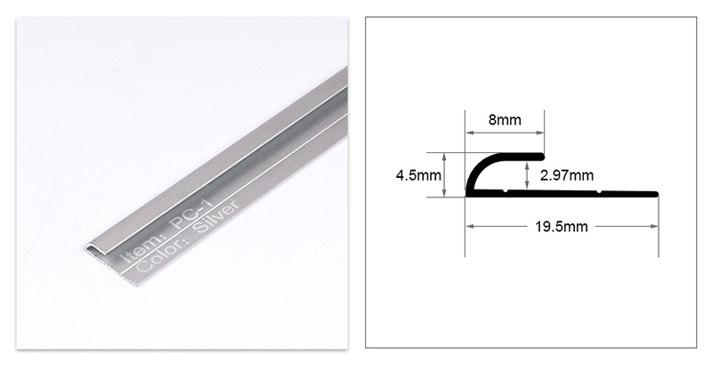 C-f&ouml;rmige Bodenzierleiste aus Aluminiumlegierung