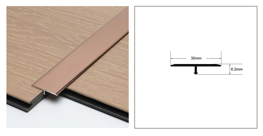 T-f&ouml;rmiger Aluminium-&Uuml;bergangsstreifen