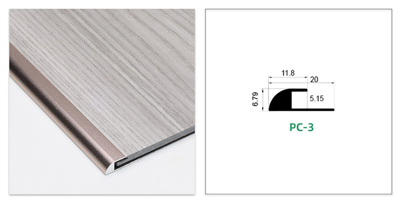 Ros&eacute;goldener C-f&ouml;rmiger Bodenkantenstreifen