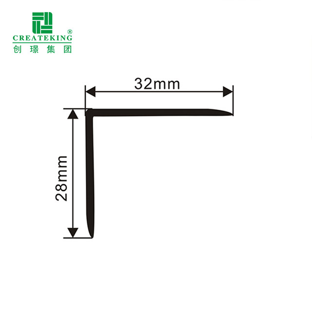 32 * 28 mm L-förmiger PVC-Massivholzbodeneckenschutz 