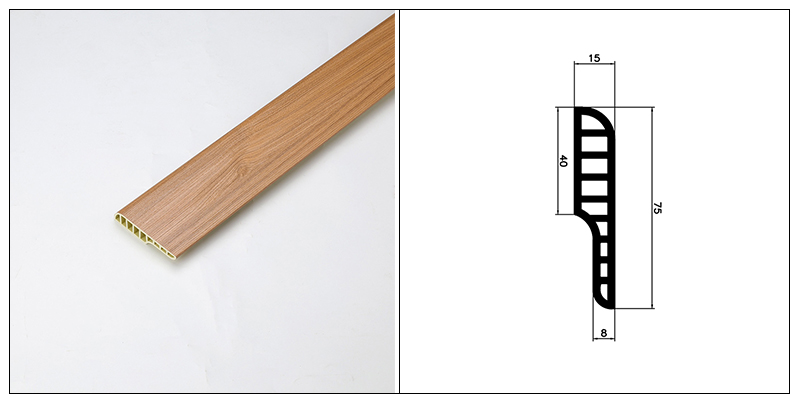 75*15mm PVC-Bleistift-Rundsockelleiste