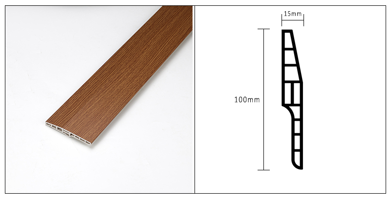 100 * 15 mm abgeschr&auml;gte hohle PVC-Sockelleiste