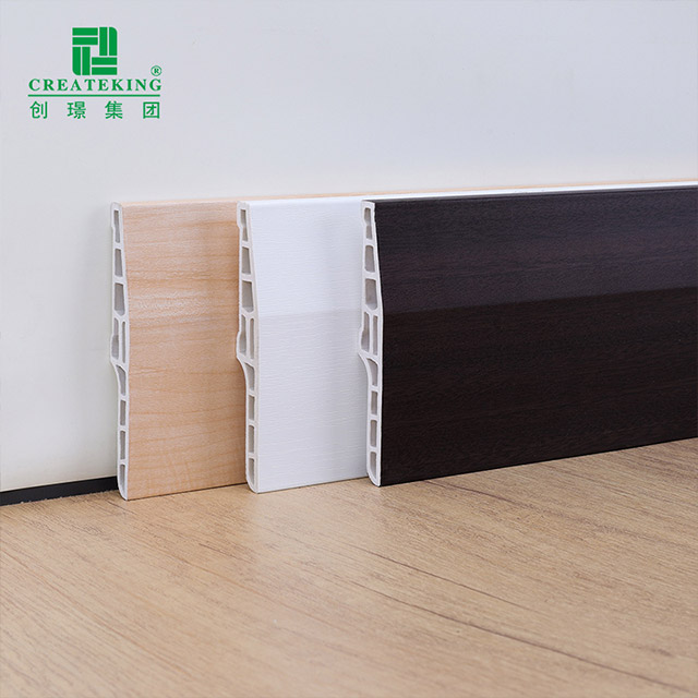 100 * 15 mm abgeschrägte hohle PVC-Sockelleiste
