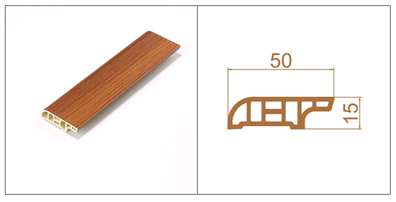 50 * 15 mm SPC-Sockelleisten mit Holzmaserung