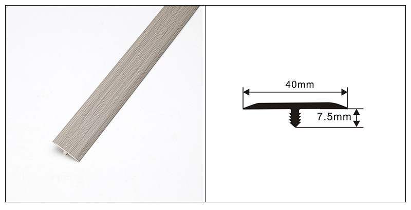 40 x 7,5 mm PVC-T-f&ouml;rmiger Boden&uuml;bergangsstreifen