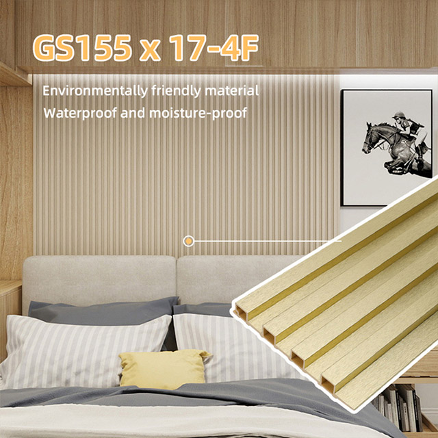155*17mm metallisches Gold geriffeltes Wandpaneel