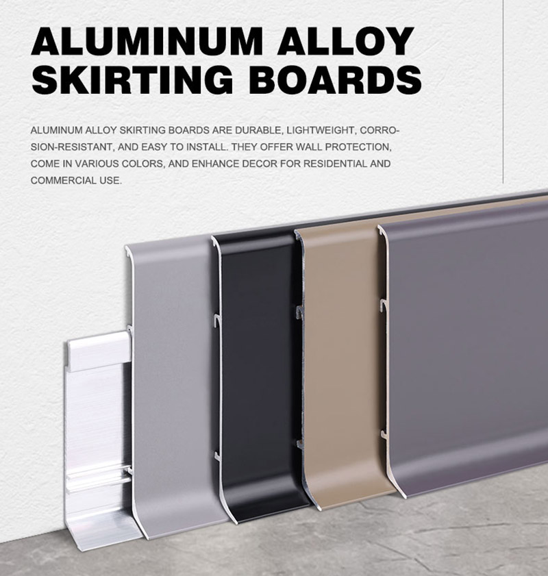 80 * 11 mm Aluminium-Bodensockelleisten