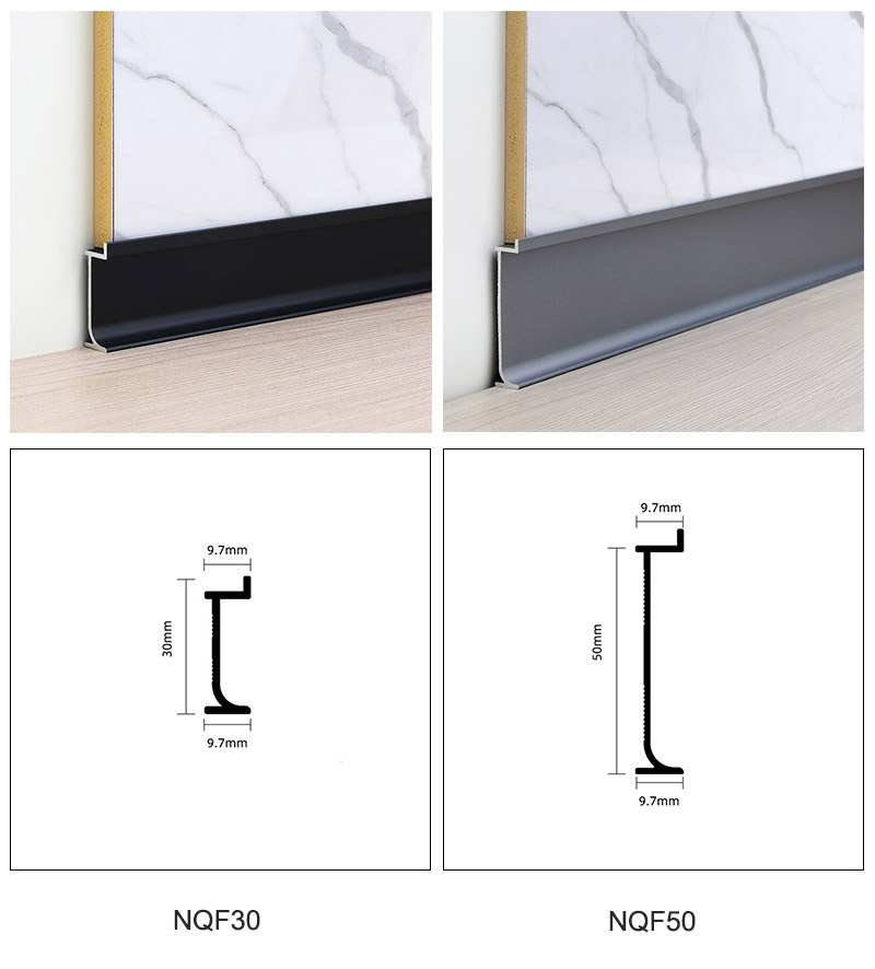 Versenkte Sockelleiste aus Aluminiumlegierung