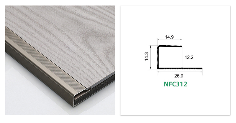 C-f&ouml;rmiger Bodenkantenstreifen aus Aluminiumlegierung