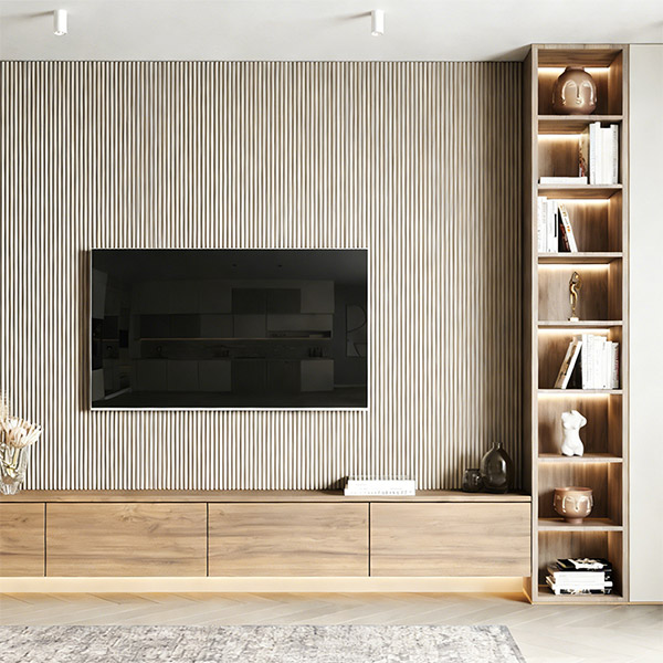 158 * 15 mm halbkreisförmiges WPC-Wandpaneel