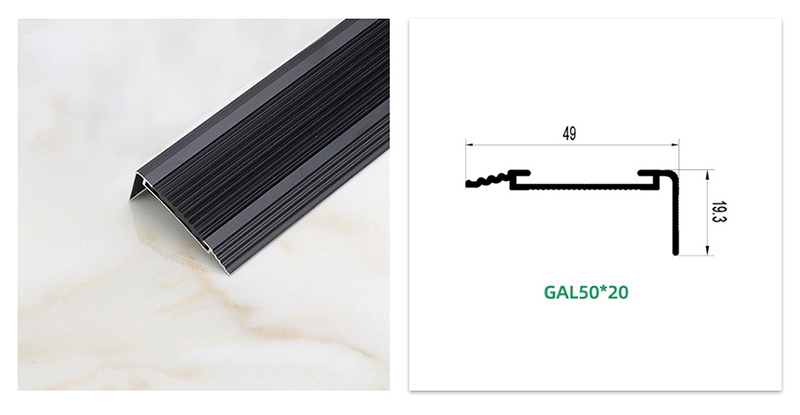 Treppenkantenkantenleiste mit Gummieinlage