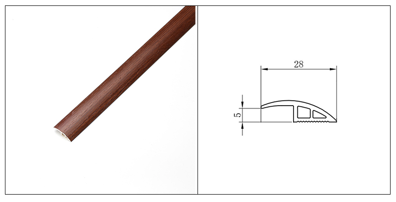 28 x 5 mm PVC-Bodenbelag-Reduzierst&uuml;ck mit Holzmaserung