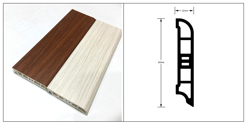 60*12mm SPC Bleistift-Sockelleiste