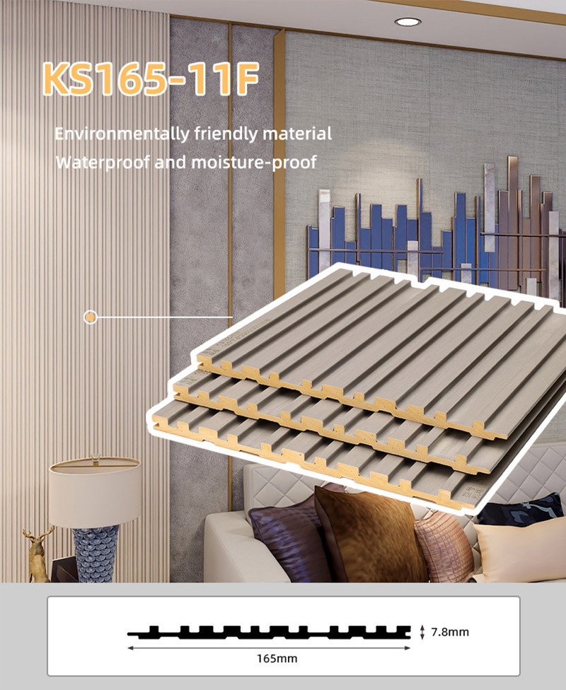 165 x 7,8 mm dicke, schimmelhemmende, geriffelte PVC-Wandpaneele