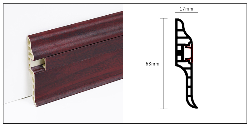 68 * 17 mm PVC-Lammzungen-Sockelleiste