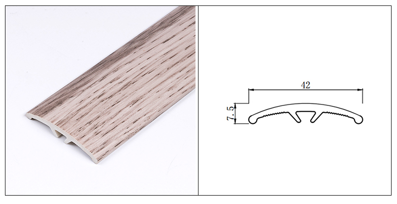 42 * 7,5 mm bogenf&ouml;rmiger PVC-Schwellen&uuml;bergangsstreifen