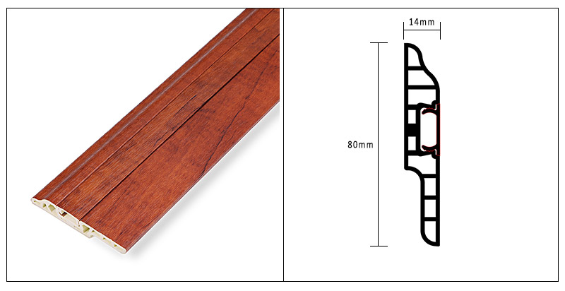 80 * 14 mm PVC-Sockelleisten mit versteckten N&auml;geln