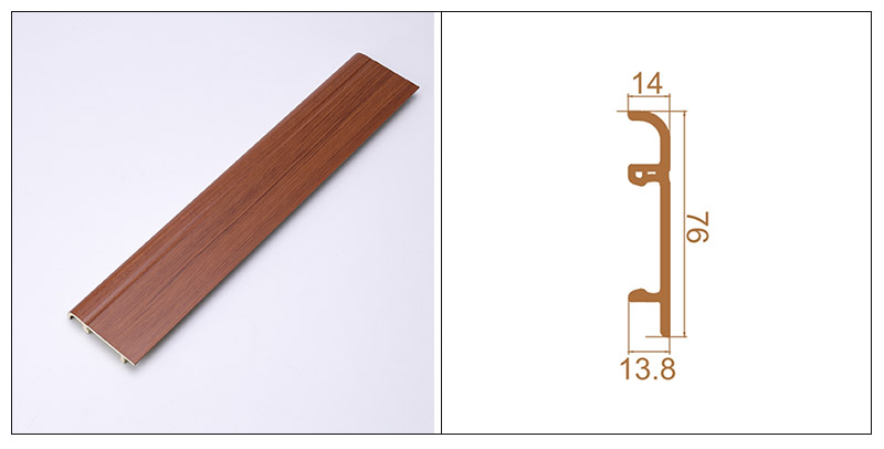 76 x 14 mm PVC-Sockelleisten zum Aufstecken
